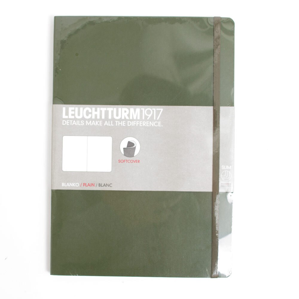 Leuchtturm, Composition Book, Art & School, Softcover, B5, Plain, 255329, Army
